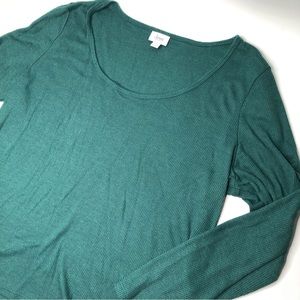 Jenni Intimates Macy’s Womens Waffle Knit Teal Long Sleeve Lounge Sleep Top XXL